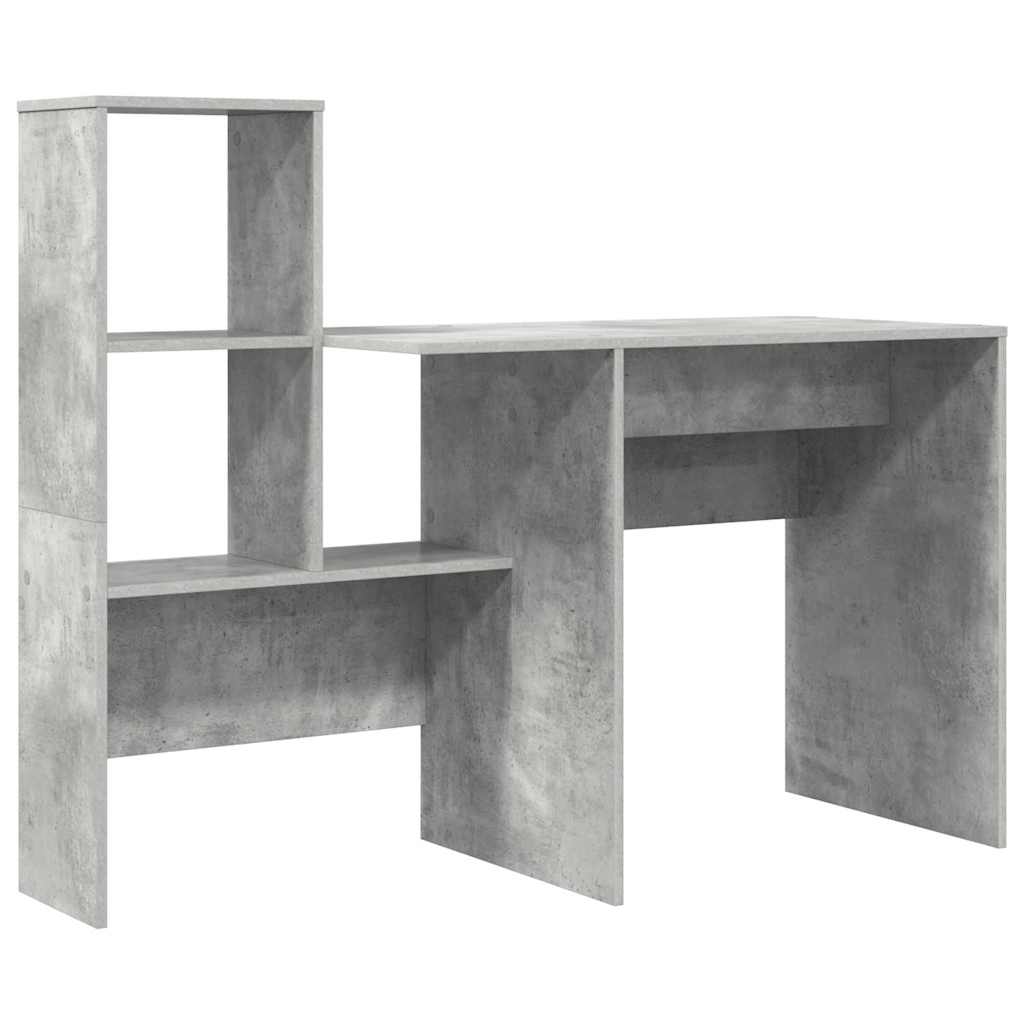Scrivania con lo scaffale Grigio cemento 131,5 x 50 x 106,5 cm | homemem39
