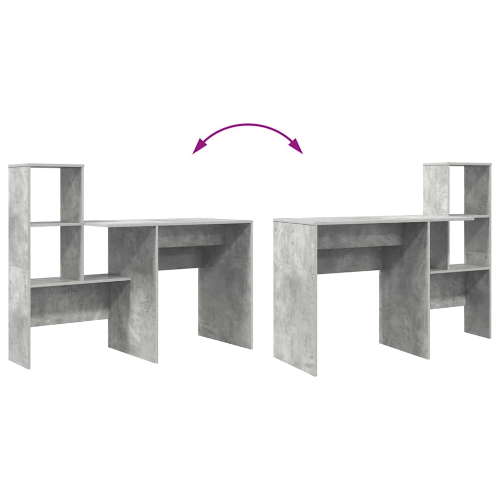 Scrivania con lo scaffale Grigio cemento 131,5 x 50 x 106,5 cm | homemem39