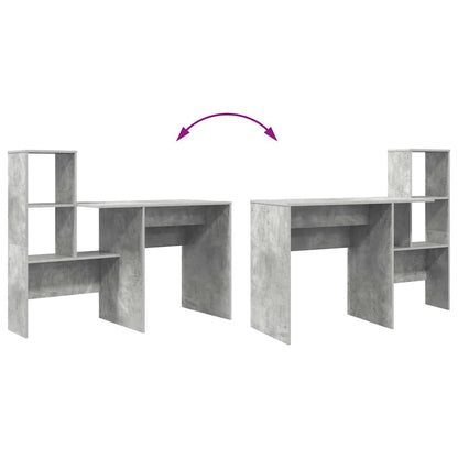Scrivania con lo scaffale Grigio cemento 131,5 x 50 x 106,5 cm | homemem39