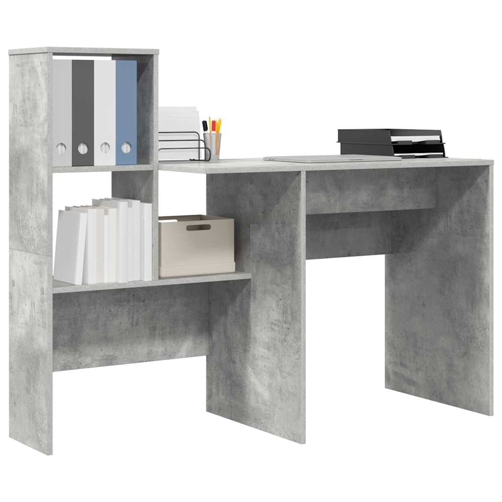 Scrivania con lo scaffale Grigio cemento 131,5 x 50 x 106,5 cm | homemem39