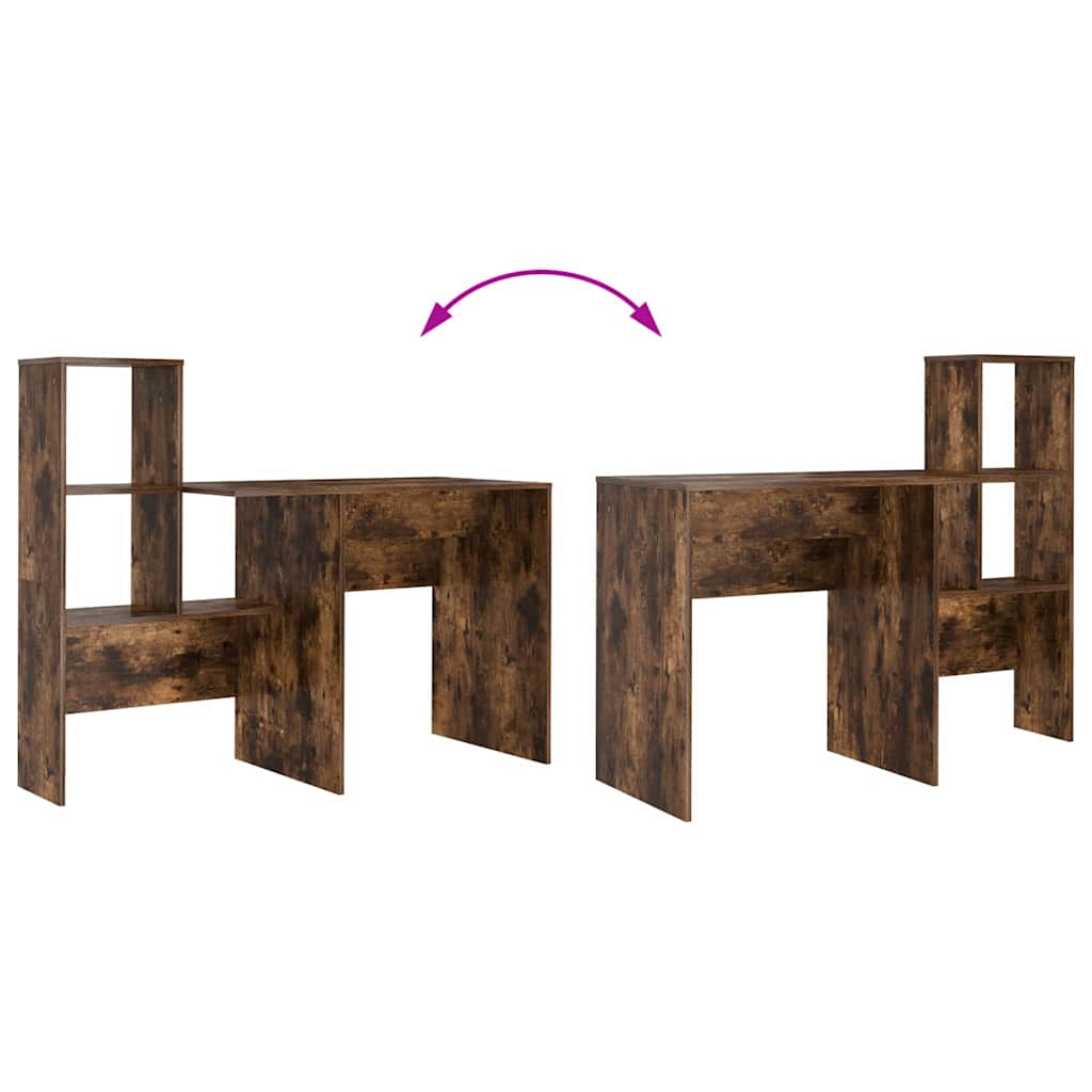 Scrivania Rovere fumé 131,5 x 50 x 106,5 cm Legno multistrato | homemem39
