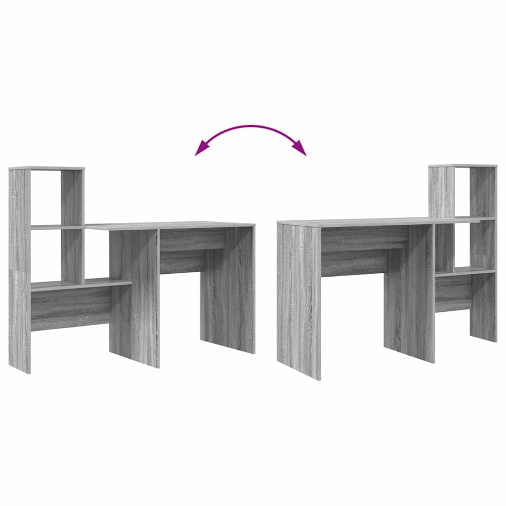 Scrivania Grigio Sonoma 131,5 x 50 x 106,5 cm Legno multistrato | homemem39