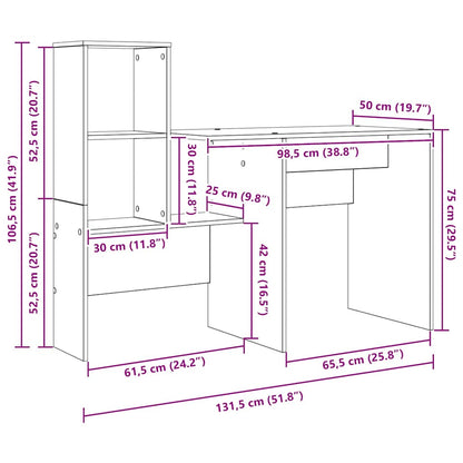 Scrivania Legno vecchio 131,5 x 50 x 106,5 cm Legno multistrato | homemem39