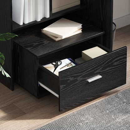 Mobile con Cassetti con ruota Rovere Nero 55 x 45 x 31 cm | homemem39