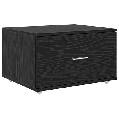 Mobile con Cassetti con ruota Rovere Nero 55 x 45 x 31 cm | homemem39