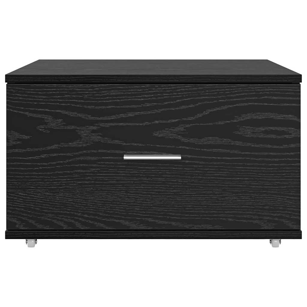 Mobile con Cassetti con ruota Rovere Nero 55 x 45 x 31 cm | homemem39