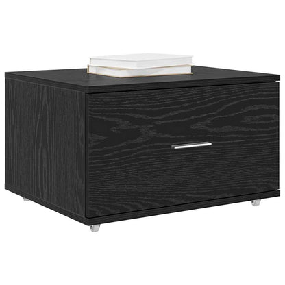Mobile con Cassetti con ruota Rovere Nero 55 x 45 x 31 cm | homemem39