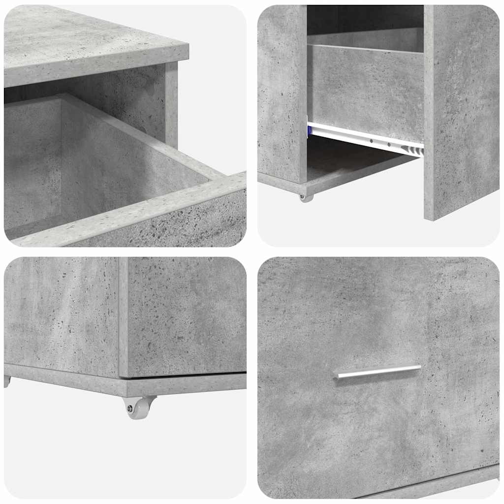 Mobile con Cassetti con ruota Grigio cemento 55 x 45 x 31 cm | homemem39