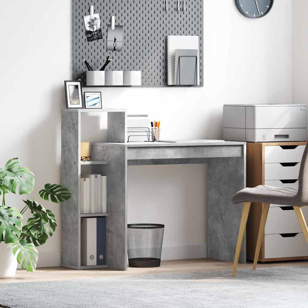 Scrivania Grigio cemento 100 x 40 x 90 cm Legno multistrato | homemem39