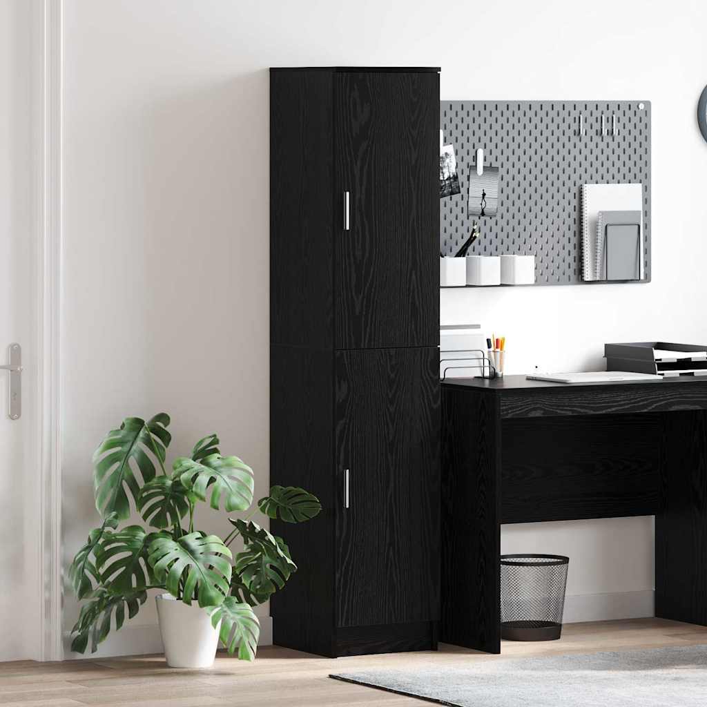 Highboard Rovere nero 35 x 39 x 168 cm Legno multistrato