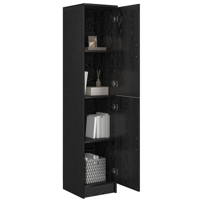 Highboard Rovere nero 35 x 39 x 168 cm Legno multistrato