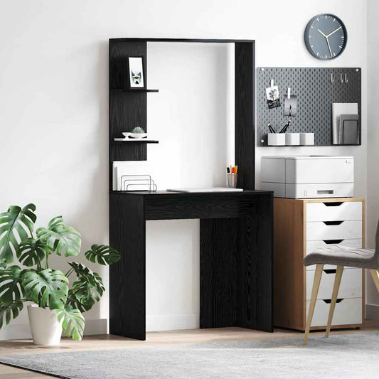 Scrivania Rovere Nero 78,5 x 37 x 154,5 cm Legno multistrato | homemem39