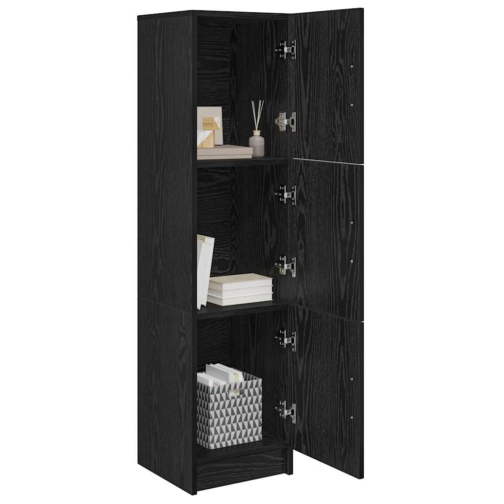Highboard Rovere nero 31,5 x 32 x 124 cm Legno multistrato