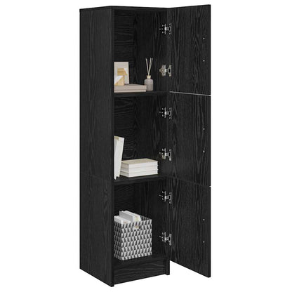 Highboard Rovere nero 31,5 x 32 x 124 cm Legno multistrato