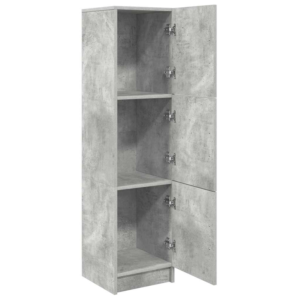 Highboard Grigio cemento 31,5 x 32 x 124 cm Legno multistrato