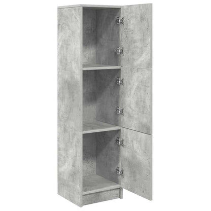 Highboard Grigio cemento 31,5 x 32 x 124 cm Legno multistrato