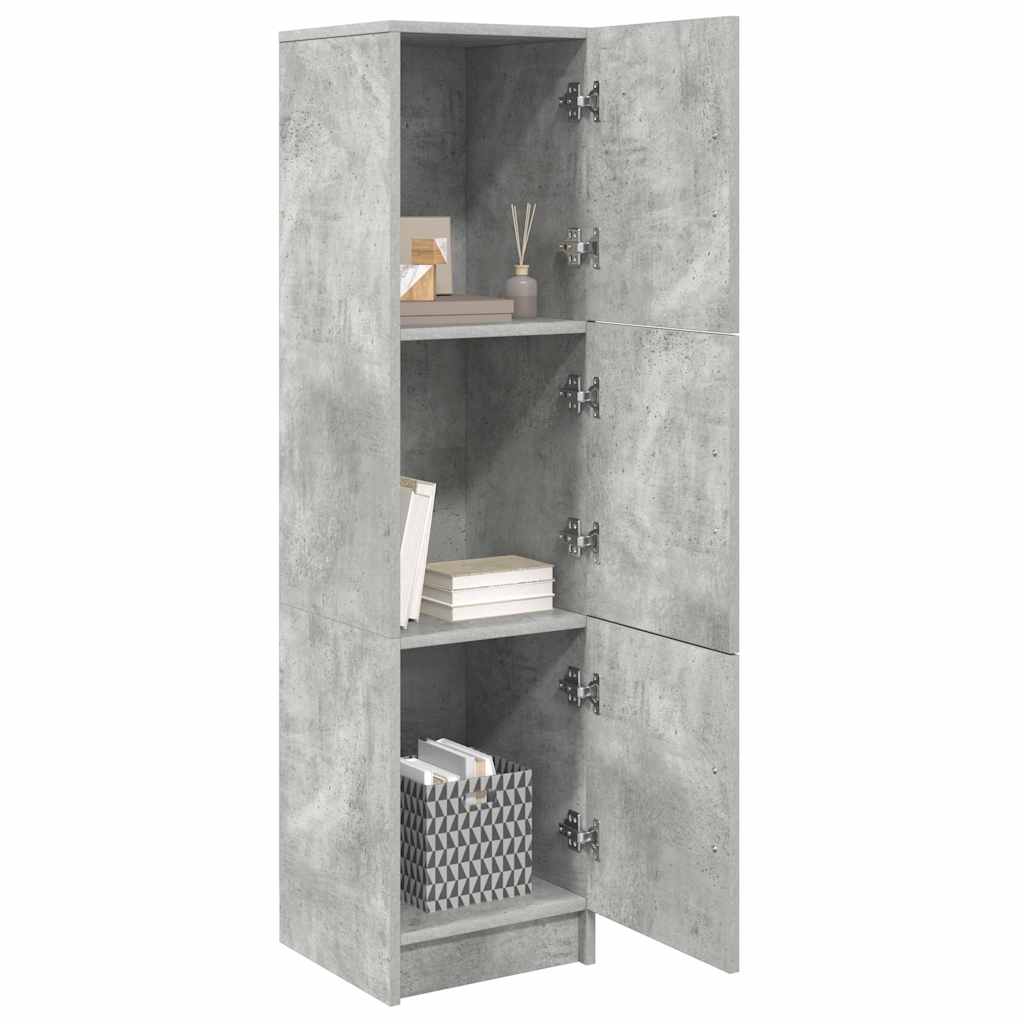 Highboard Grigio cemento 31,5 x 32 x 124 cm Legno multistrato