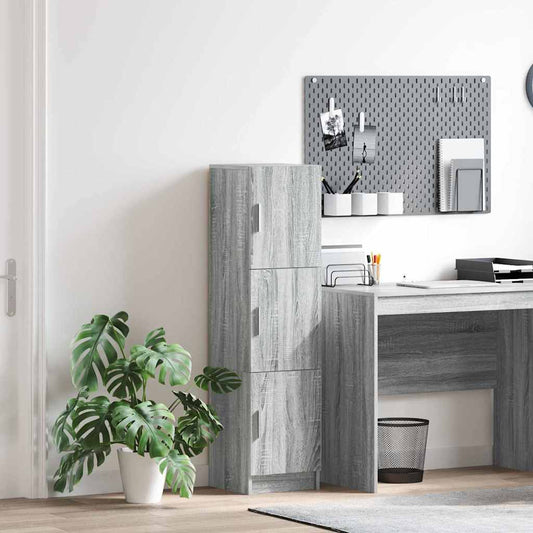 Highboard Grigio sonoma 31,5 x 32 x 124 cm Legno multistrato