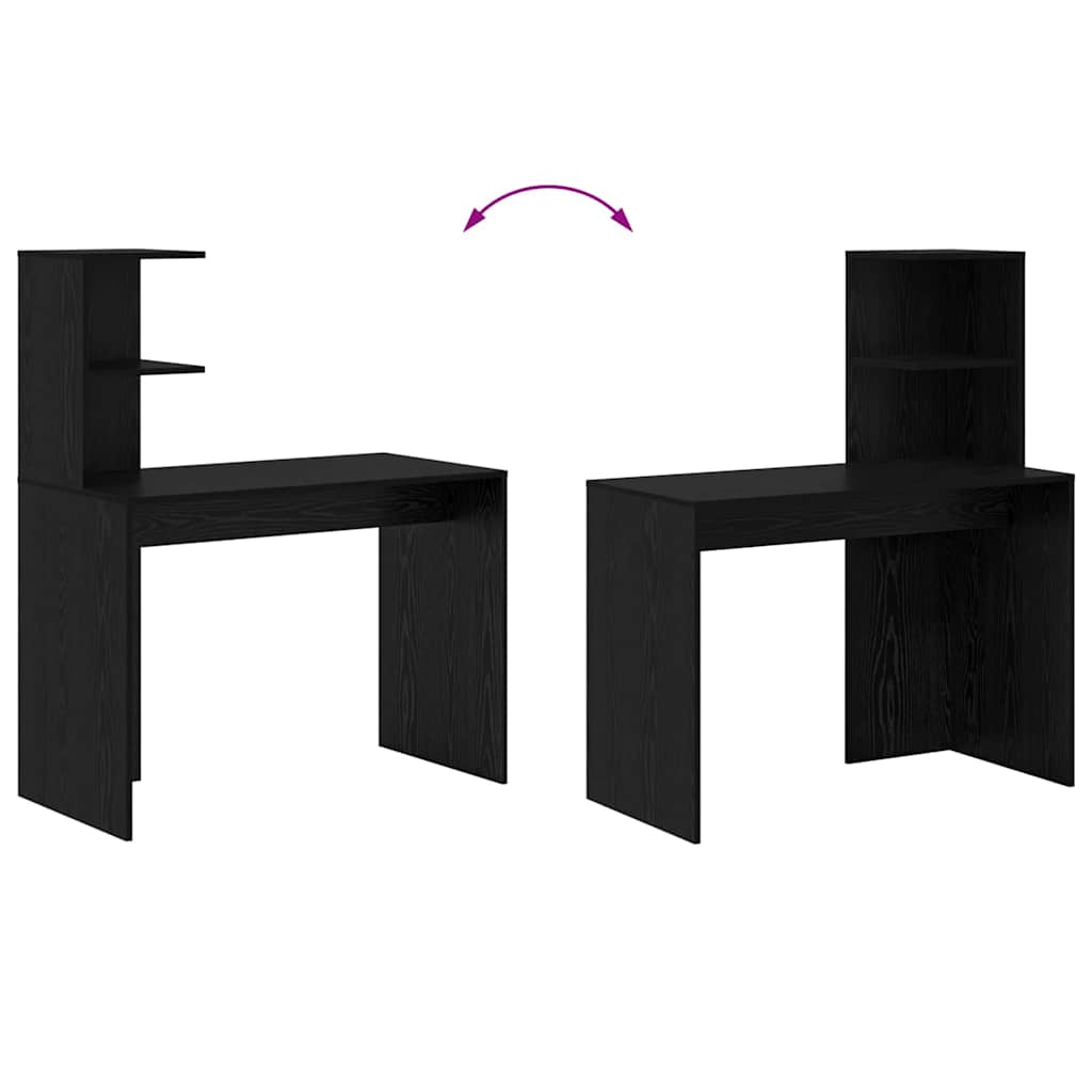 Scrivania Rovere Nero 102 x 50 x 124 cm Legno multistrato | homemem39