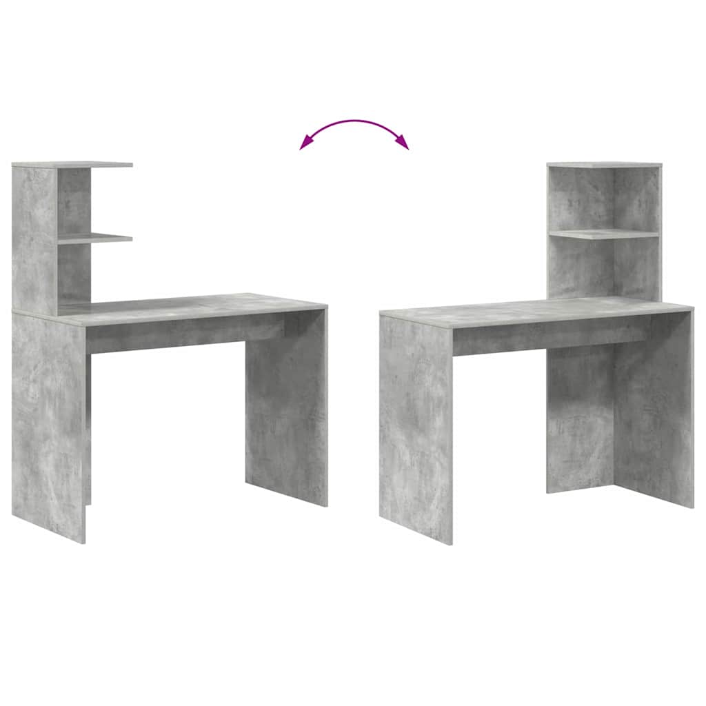 Scrivania Grigio cemento 102 x 50 x 124 cm Legno multistrato | homemem39