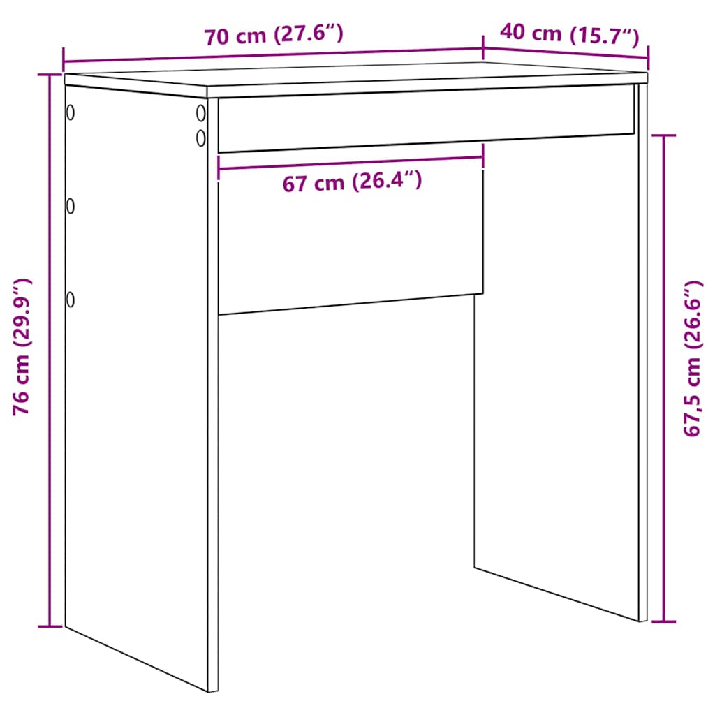 Scrivania Altro rovere sonoma 70 x 40 x 76 cm Legno multistrato - homemem39