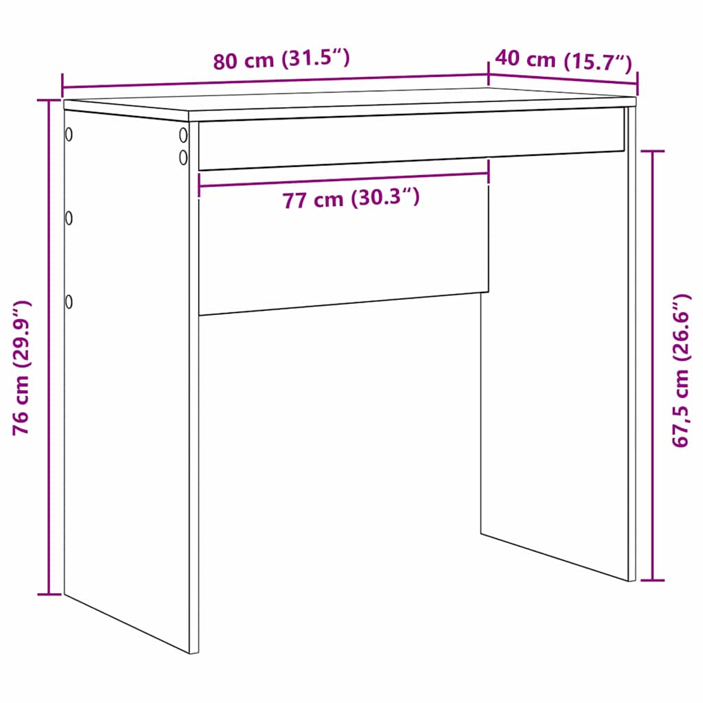 Scrivania Grigio cemento 80 x 40 x 76 cm - homemem39