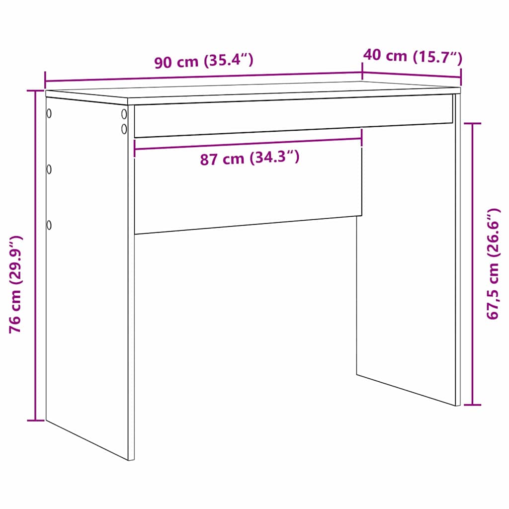Scrivania Bianco 90 x 40 x 76 cm Legno multistrato