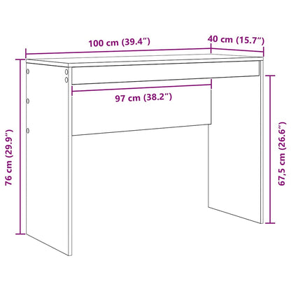 Scrivania Grigio cemento 100 x 40 x 76 cm - homemem39