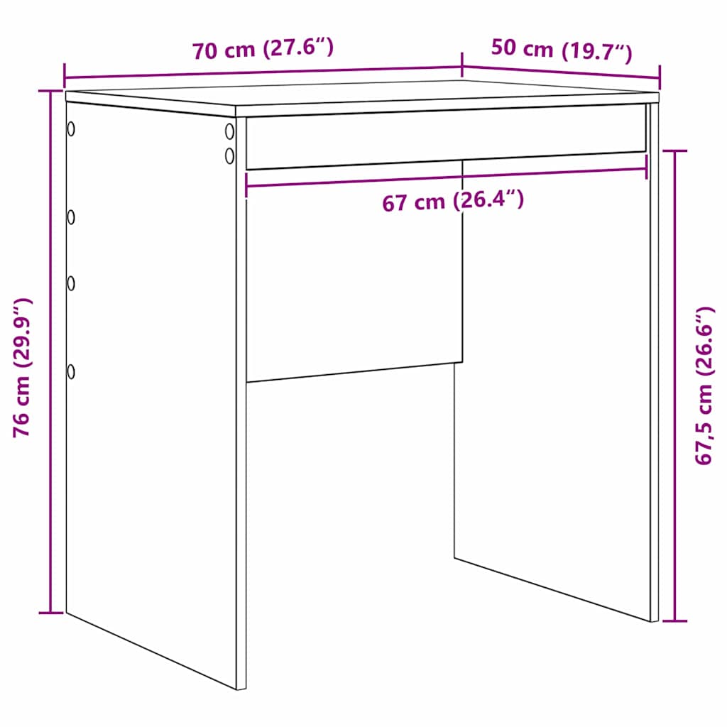 Scrivania Rovere fumé 70 x 50 x 76 cm | homemem39