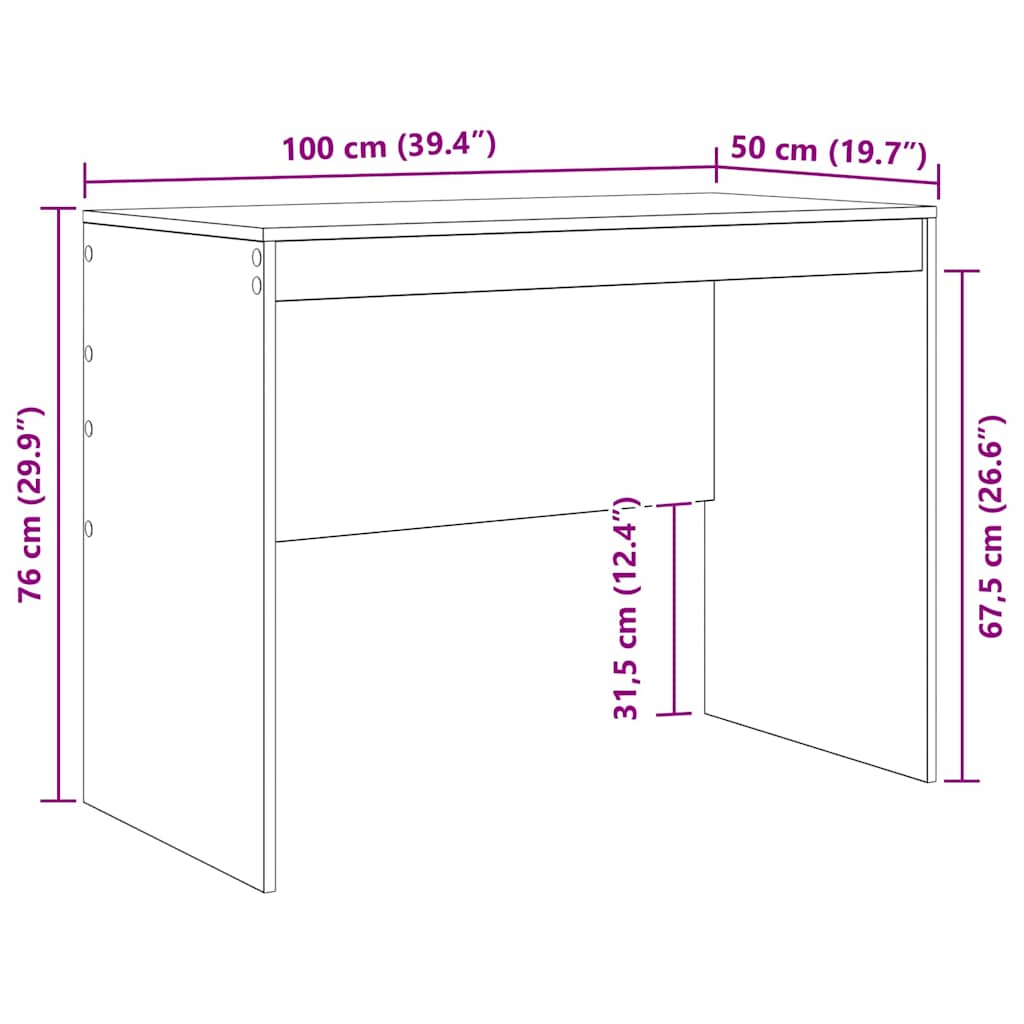 Scrivania Legno vecchio 100 x 50 x 76 cm - homemem39