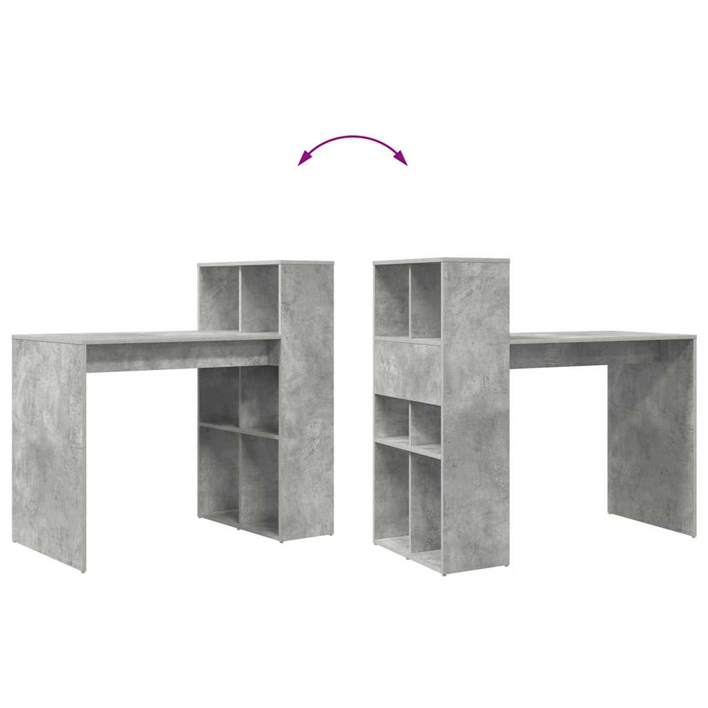 Scrivania Grigio cemento 108 x 55 x 103.5 cm Legno multistrato | homemem39