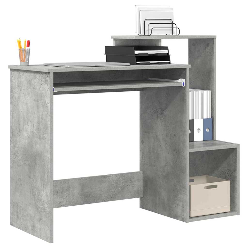 Scrivania Grigio cemento 106 x 41 x 88.5 cm Legno multistrato | homemem39