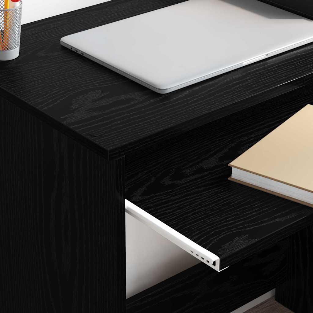 Scrivania Rovere Nero 120,5 x 44 x 88,5 cm Legno multistrato | homemem39