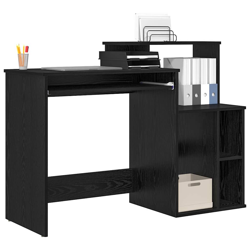 Scrivania Rovere Nero 120,5 x 44 x 88,5 cm Legno multistrato | homemem39