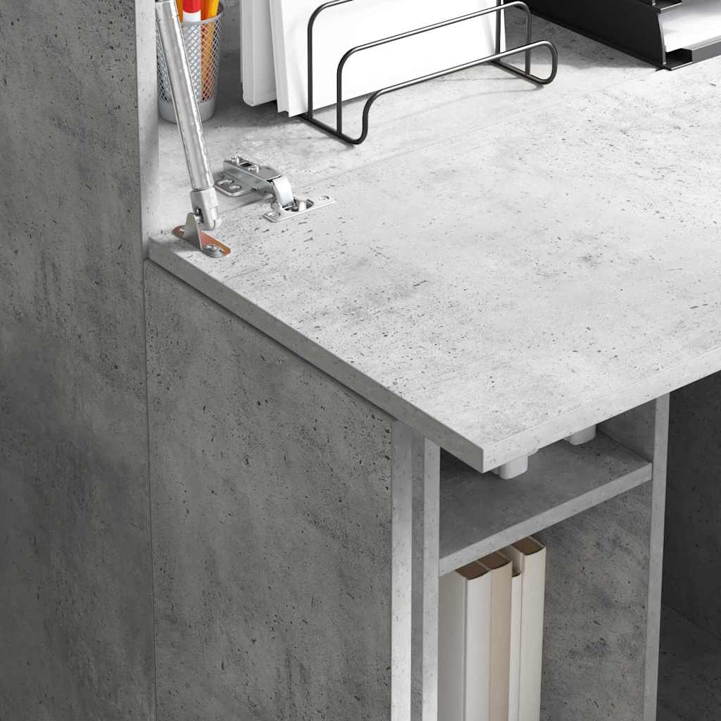 Scrivania con lo scaffale Grigio cemento 71,5 x 31,5 x 106,5 cm | homemem39