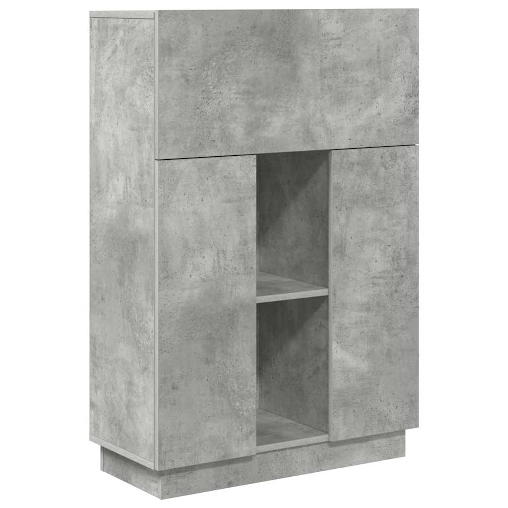 Scrivania con lo scaffale Grigio cemento 71,5 x 31,5 x 106,5 cm | homemem39