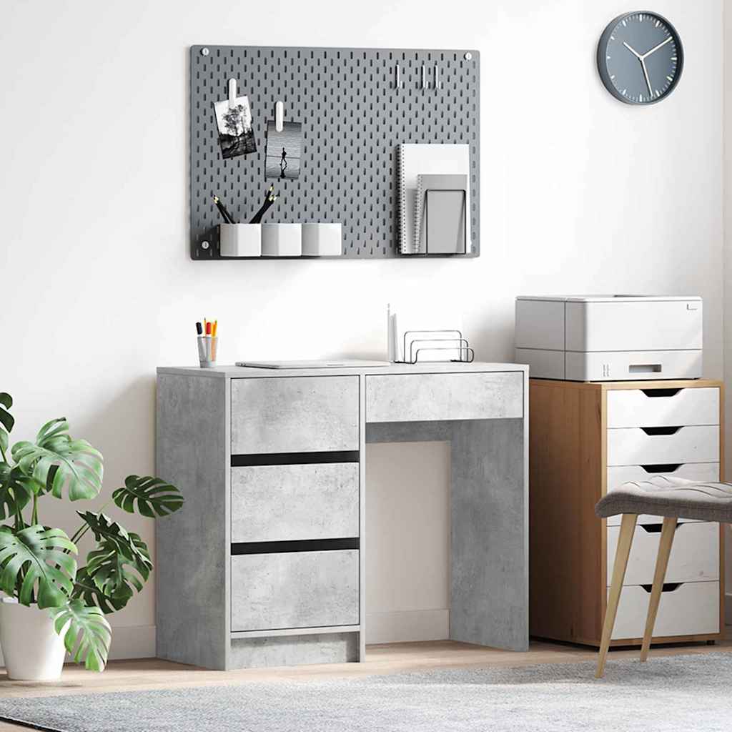 Scrivania Grigio cemento 90 x 37.5 x 75 cm Legno multistrato