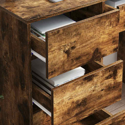 Scrivania Rovere fumé 90 x 37.5 x 75 cm Legno multistrato | homemem39