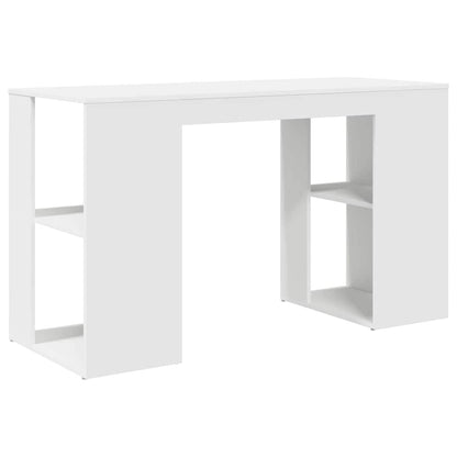 Scrivania con Storage con lo scaffale Bianco 130 x 50.5 x 75 cm