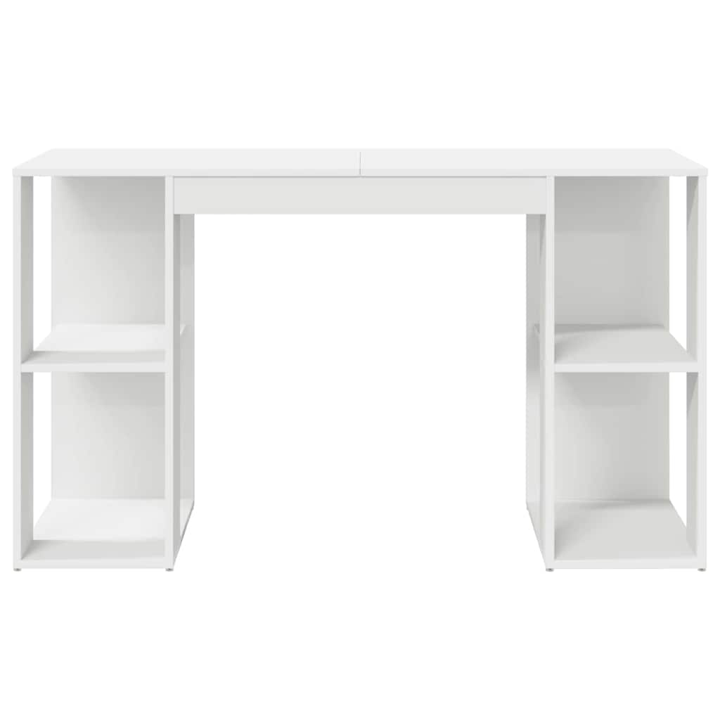 Scrivania con Storage con lo scaffale Bianco 130 x 50.5 x 75 cm
