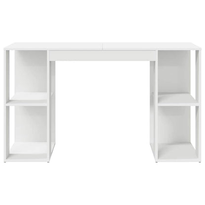 Scrivania con Storage con lo scaffale Bianco 130 x 50.5 x 75 cm