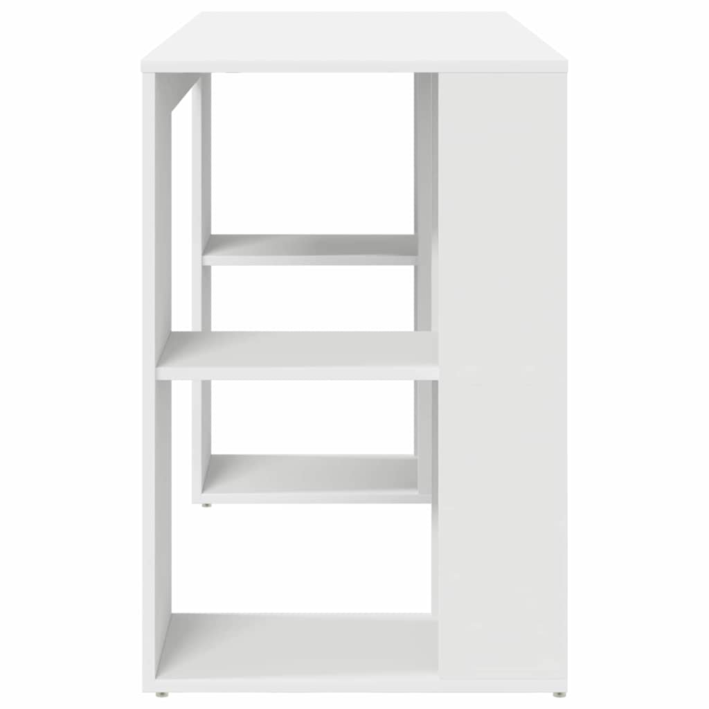 Scrivania con Storage con lo scaffale Bianco 130 x 50.5 x 75 cm