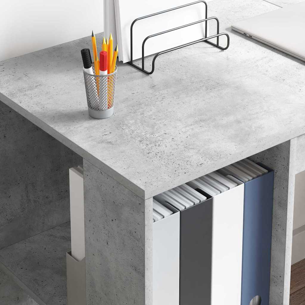 Scrivania Grigio cemento 130 x 50.5 x 75 cm Legno multistrato | homemem39