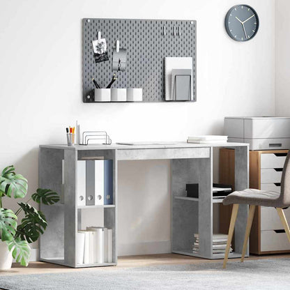 Scrivania Grigio cemento 130 x 50.5 x 75 cm Legno multistrato | homemem39