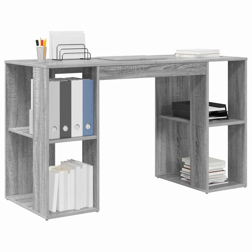 Scrivania Grigio Sonoma 130 x 50.5 x 75 cm Legno multistrato | homemem39