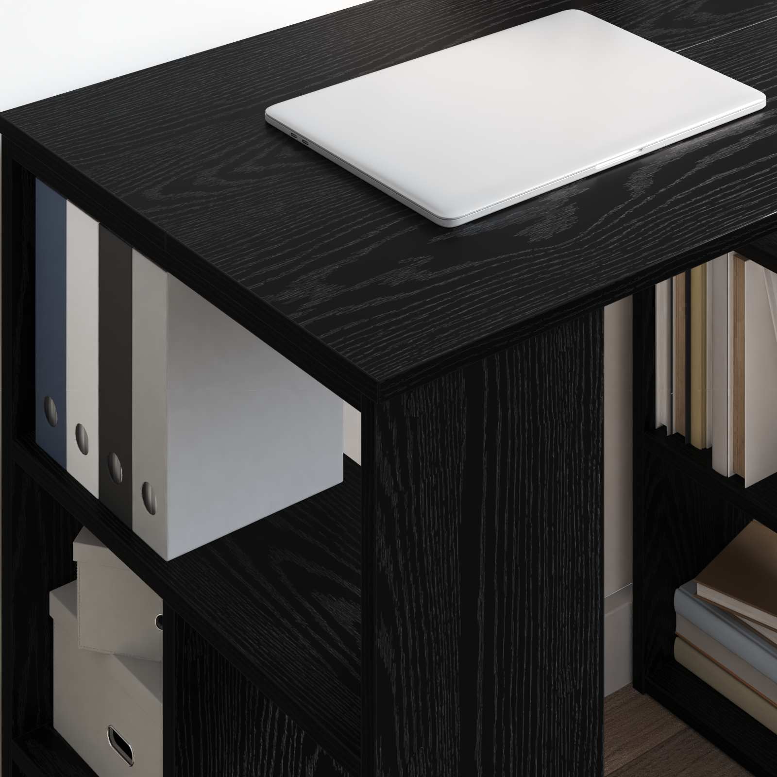 Scrivania Rovere Nero 90 x 50 x 75 cm Legno multistrato | homemem39