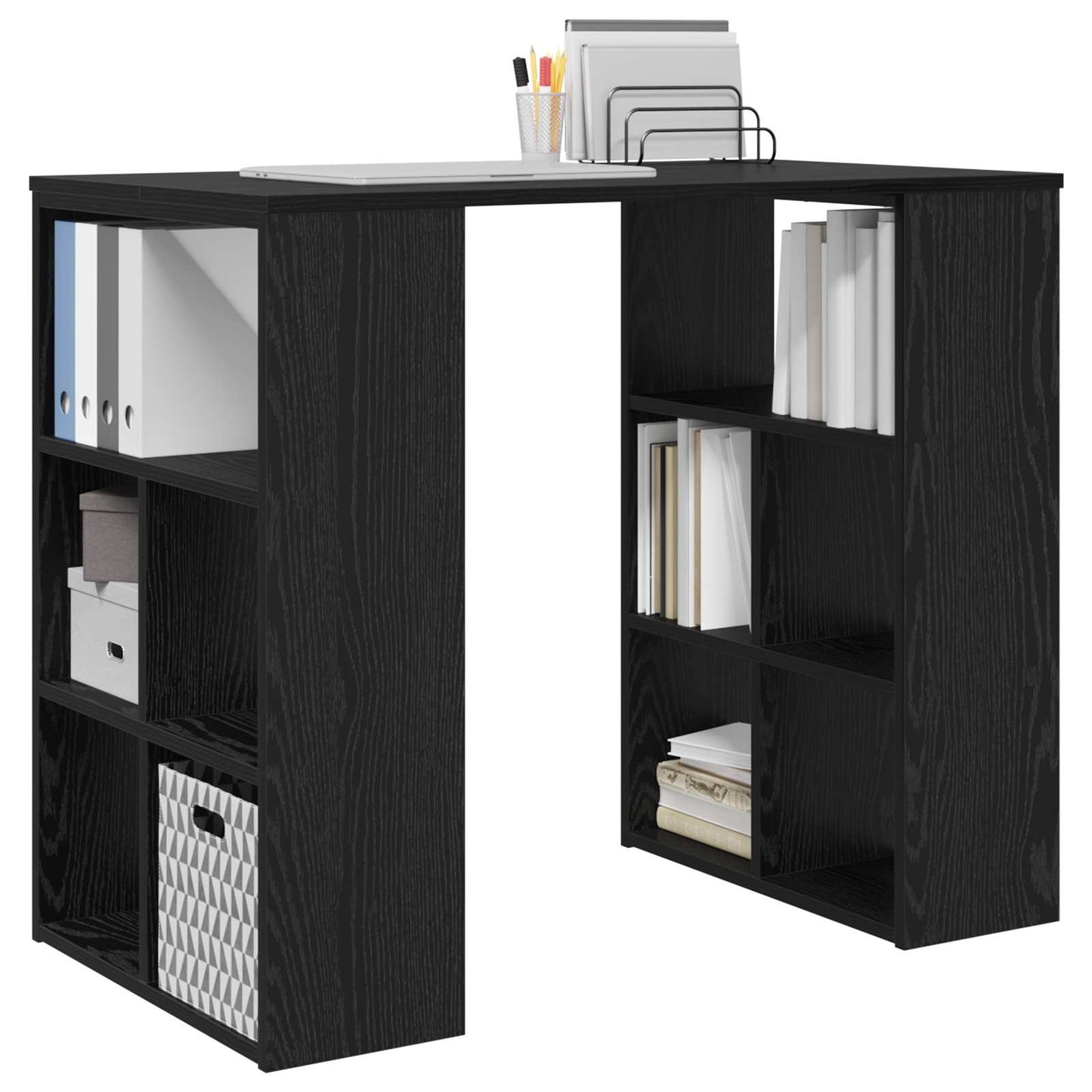 Scrivania Rovere Nero 90 x 50 x 75 cm Legno multistrato | homemem39