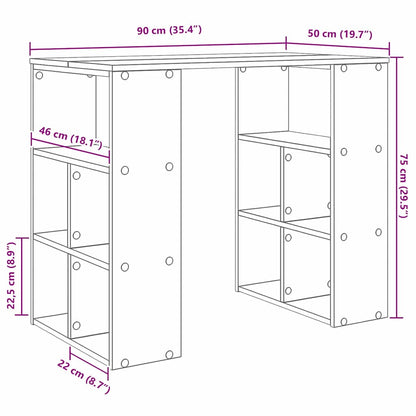 Scrivania Rovere fumé 90 x 50 x 75 cm Legno multistrato | homemem39