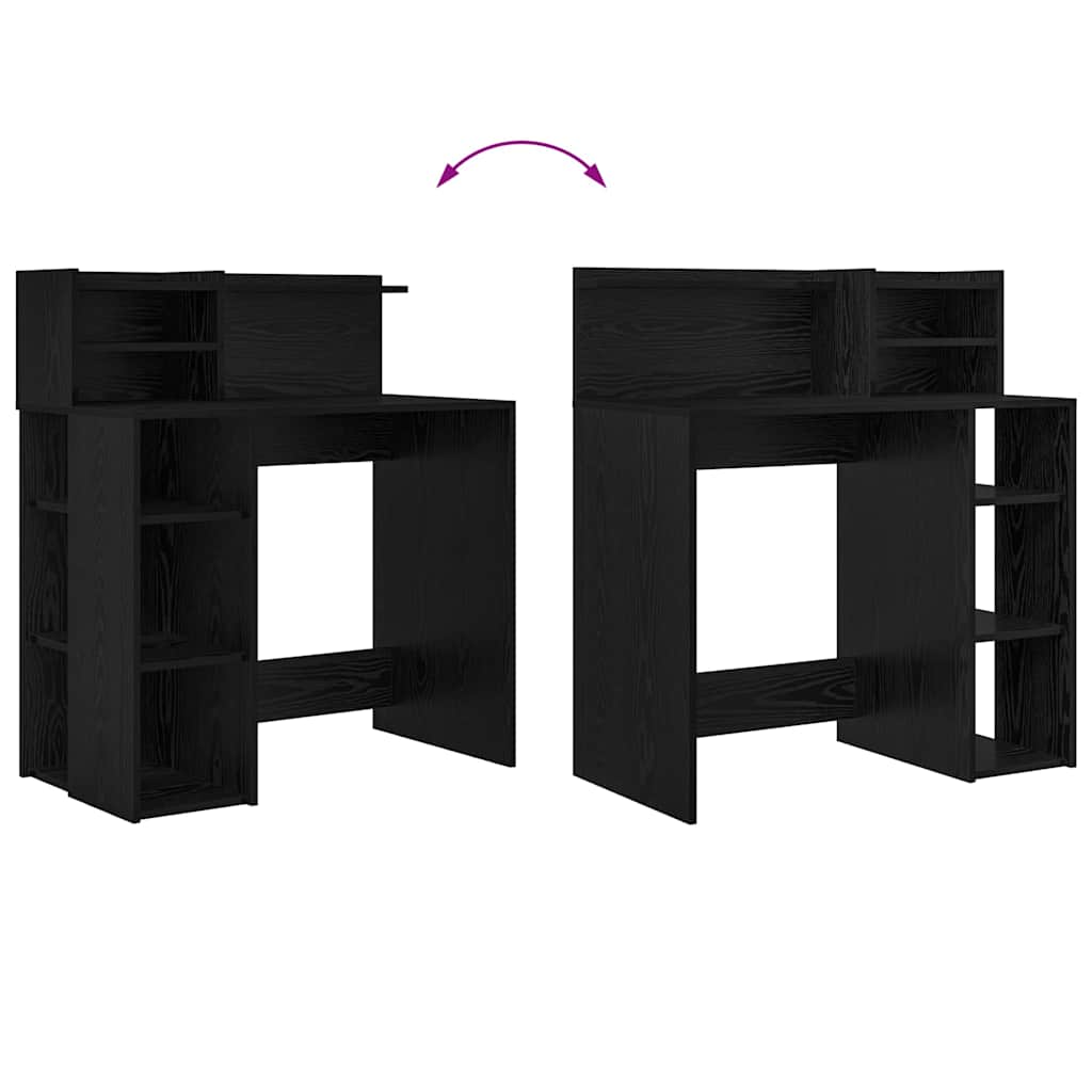 Scrivania Rovere Nero 90 x 48 x 101,5 cm Legno multistrato | homemem39