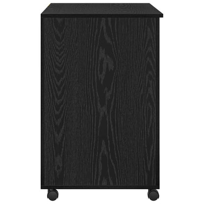 Scrivania con Ruote Rovere Nero Legno ingegnerizzato